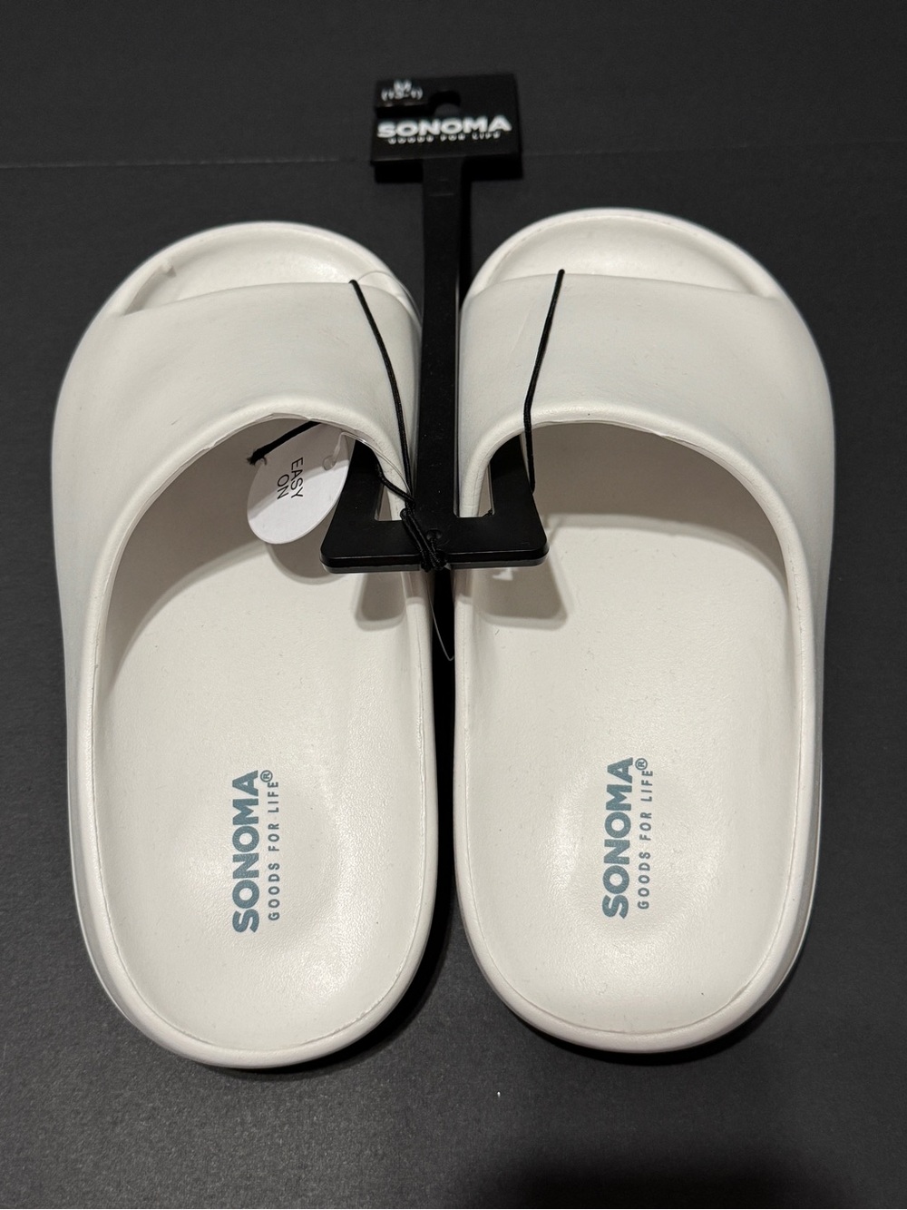 Sonoma White Slide Sandals with Logo Insole